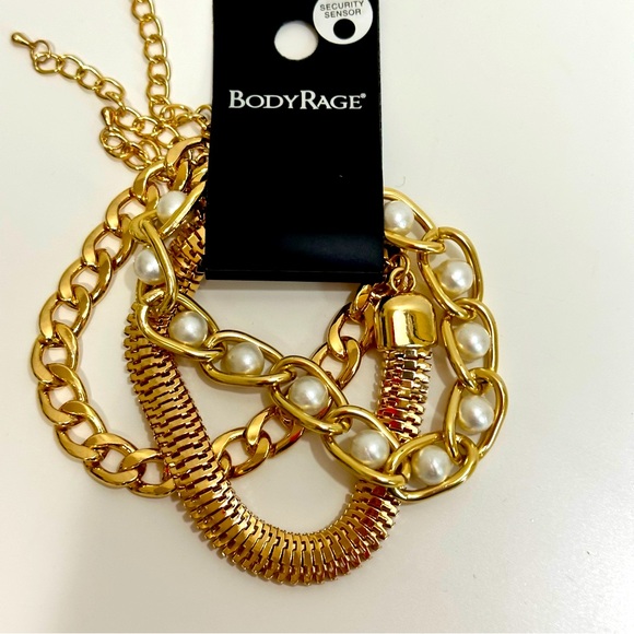 Body Rage 3 Piece Gold & Pearl Bracelet Set OSFM - Picture 1 of 5